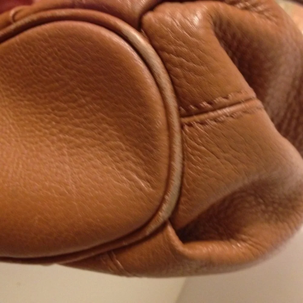 MICHAEL KORS drawstring leather brown purse bag